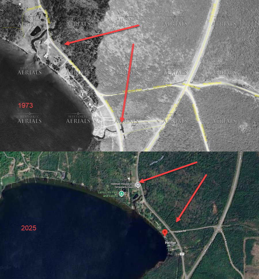 Helmer Resort - 1973 Vs Now (newer photo)